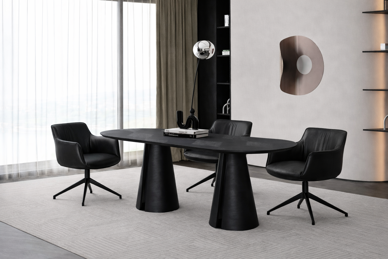 Arte Döner Sandalye | Modern Deri & Metal Ayaklı Tasarım