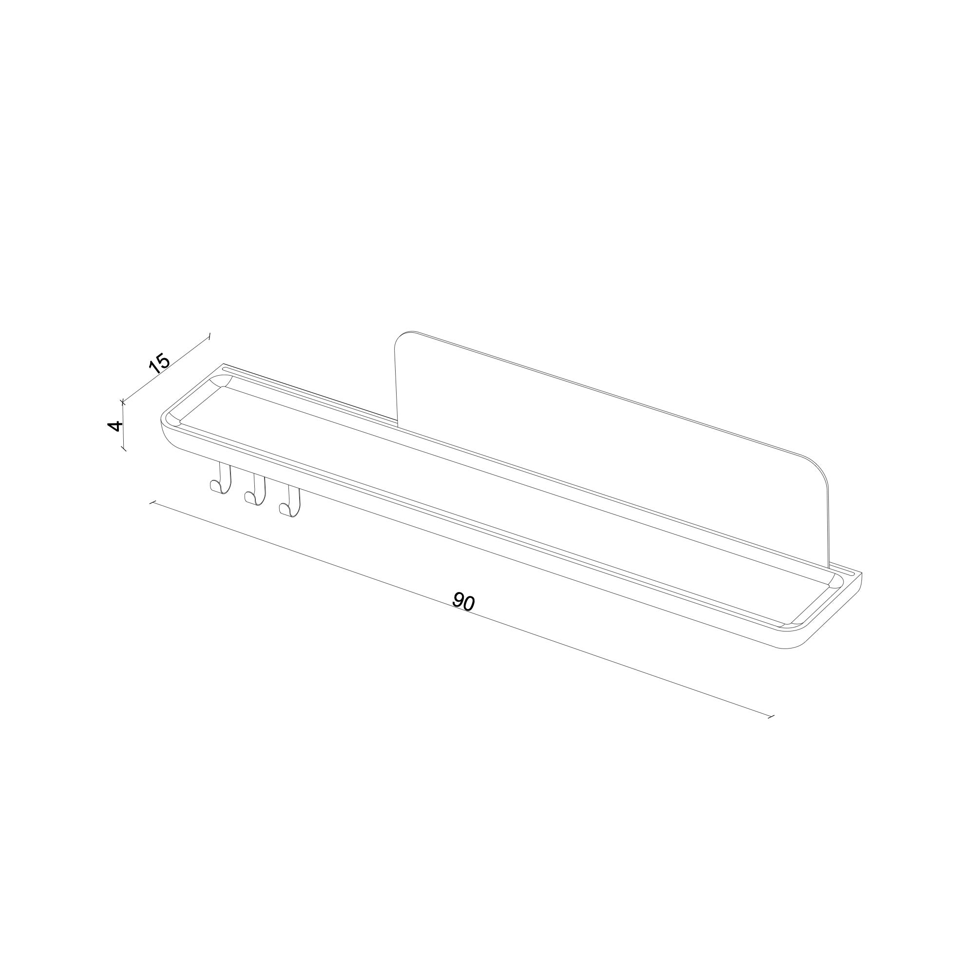 Mirrored Wooden Floating Shelf