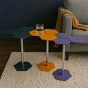Hexa Levitas Çelik Metal Yan Sehpa - Kahve Sehpası (High)