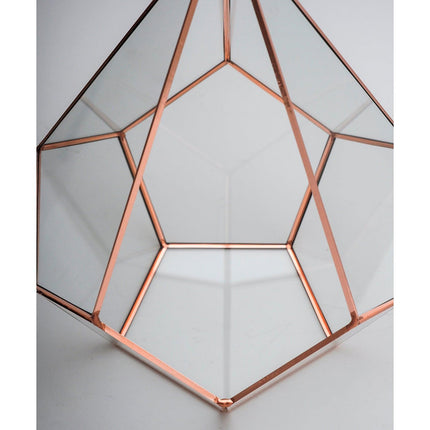 Bakır Geometrik Cam Teraryum Fanus-El Crea Designs-nowshopfun