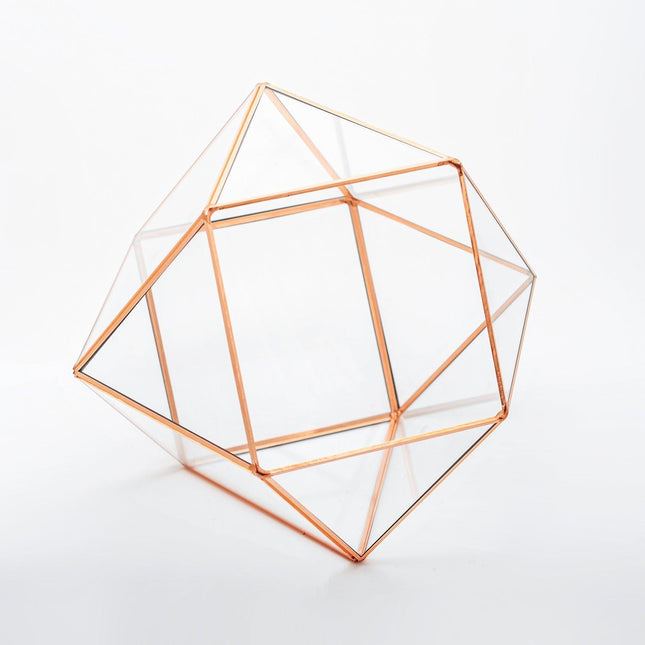 Bakır Rose Geometrik Teraryum Cam Fanus-El Crea Designs-nowshopfun