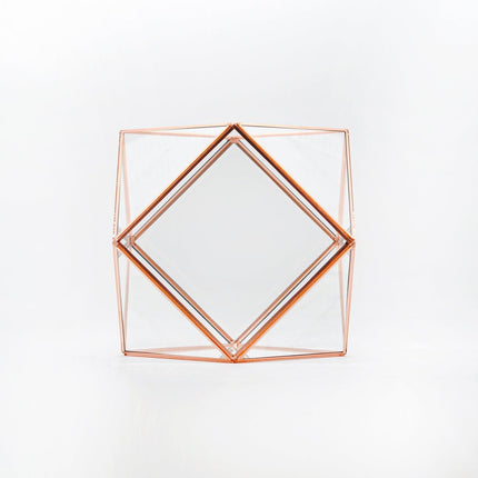 Bakır Rose Geometrik Teraryum Cam Fanus-El Crea Designs-nowshopfun