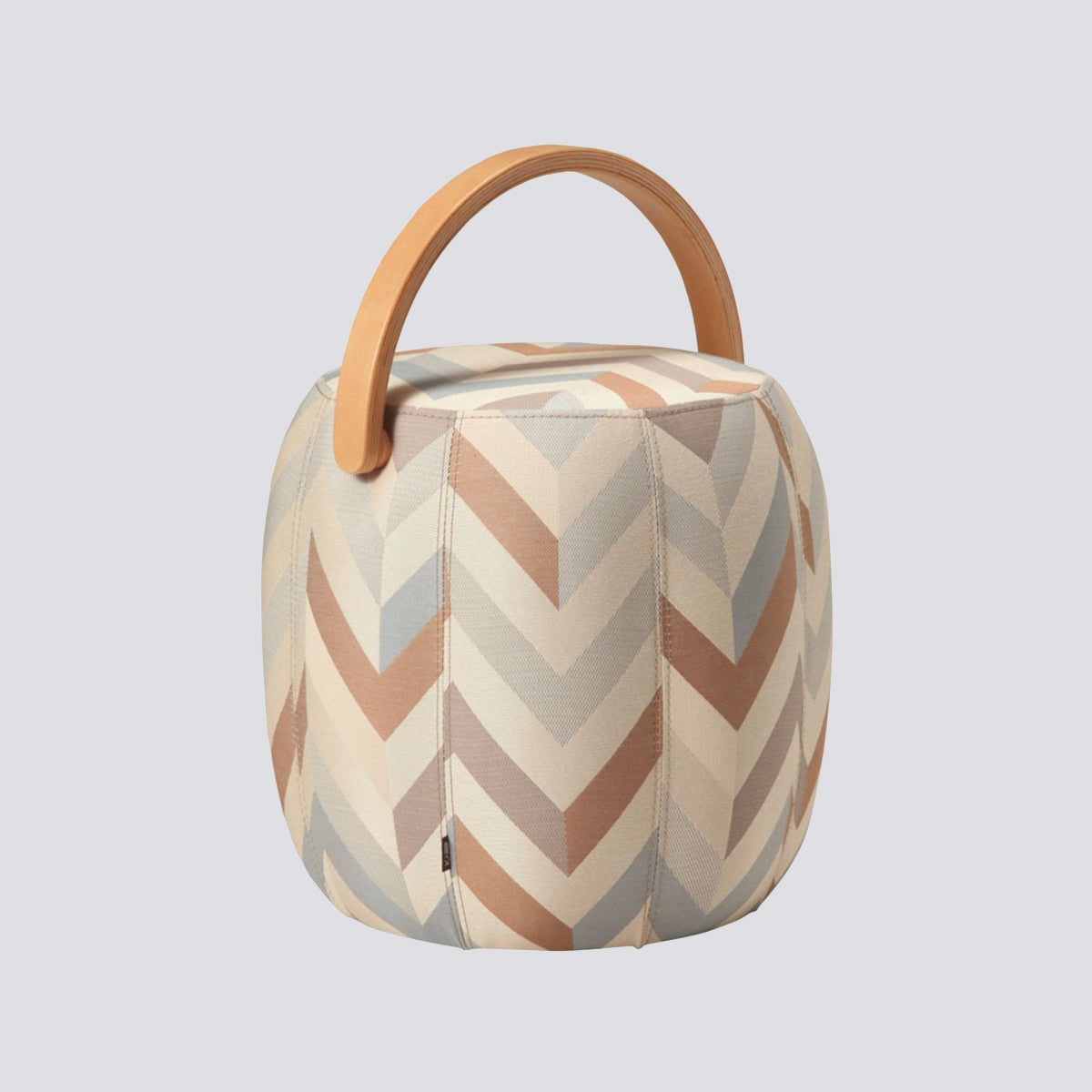 Bakraç Puf - Açık Mavi Zigzag Naturel