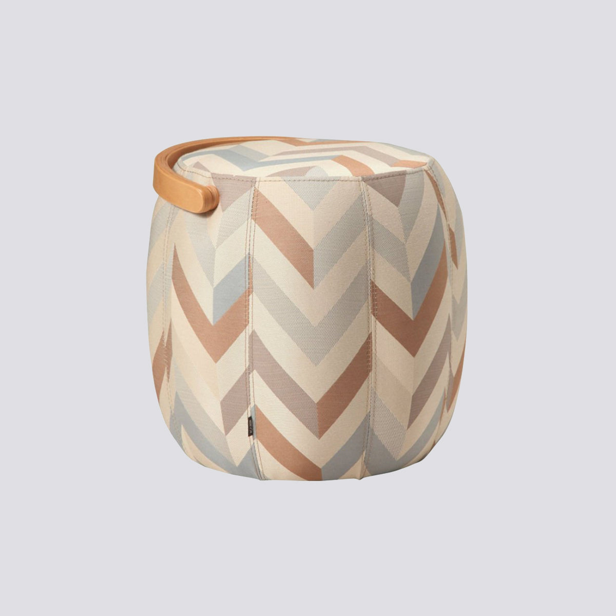 Bakraç Puf - Açık Mavi Zigzag Naturel