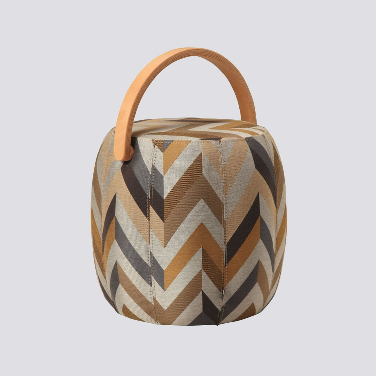 Bakraç Puf - Sarı Zigzag Naturel