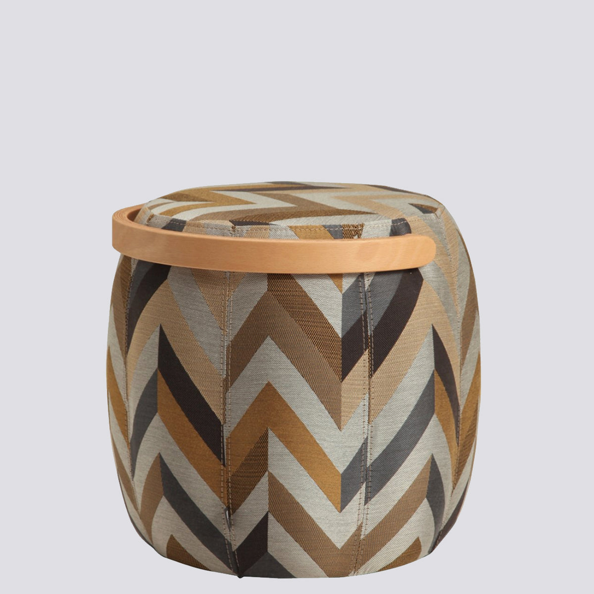 Bakraç Puf - Sarı Zigzag Naturel