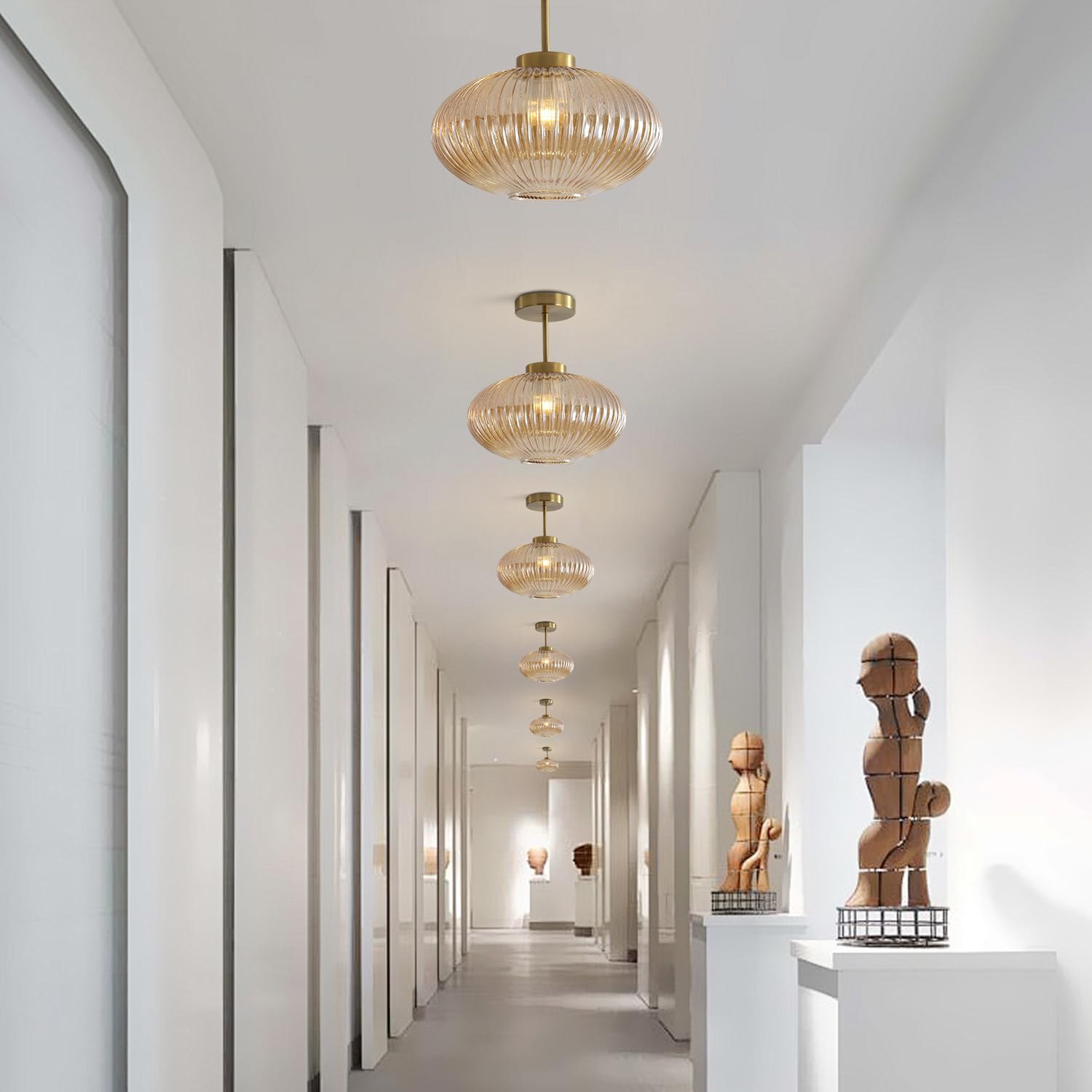 Bal Renkli Pleat Cam Sarkıt