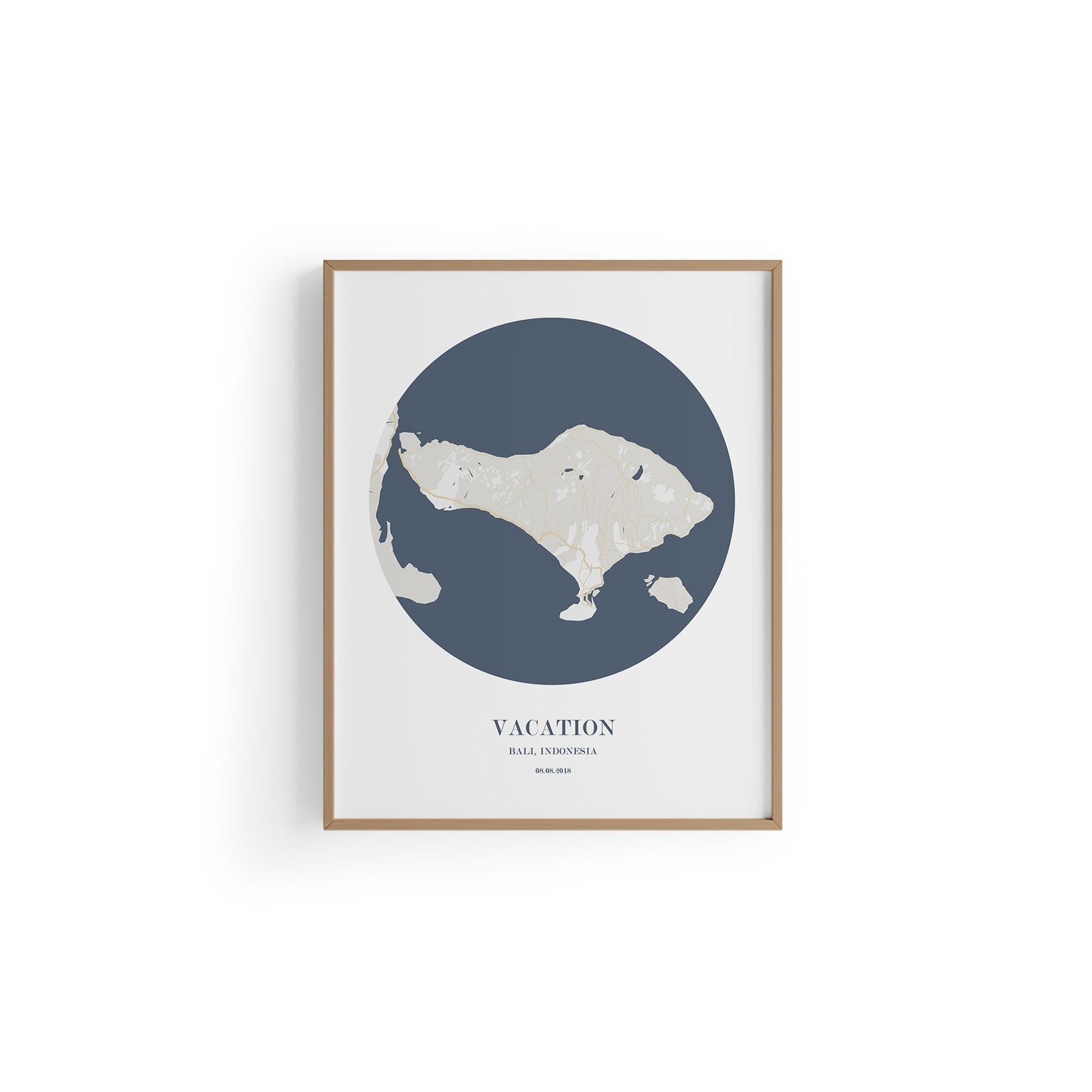 Bali Şehir Haritası Poster