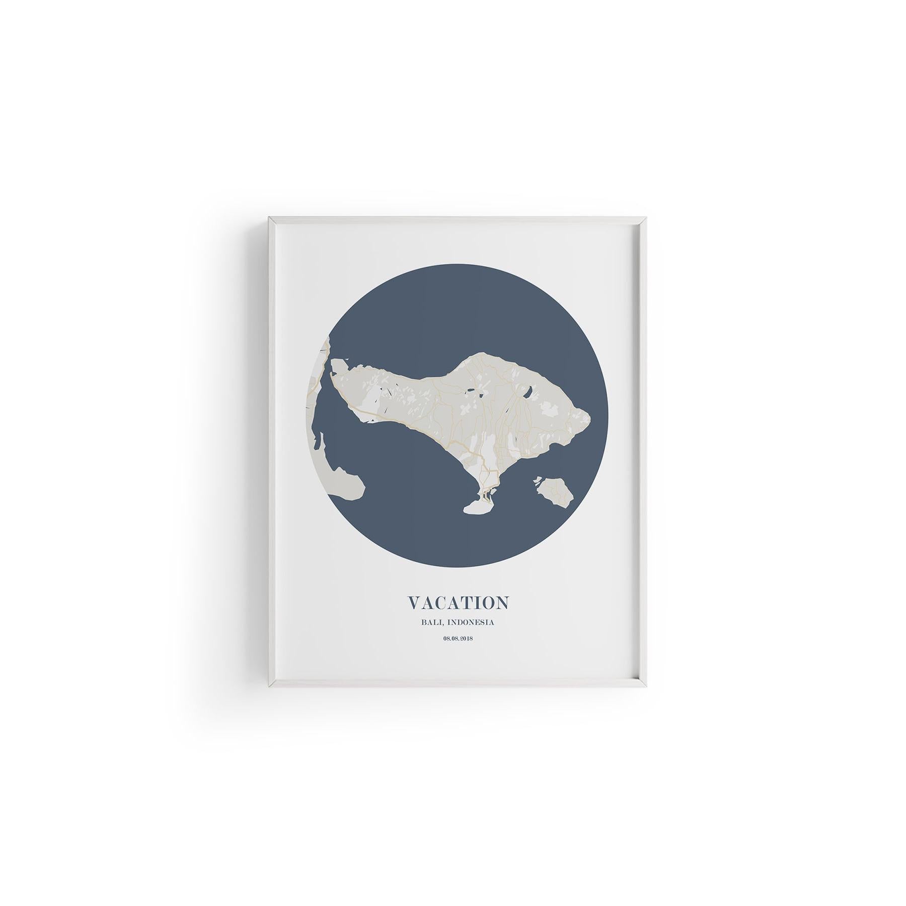 Bali Şehir Haritası Poster