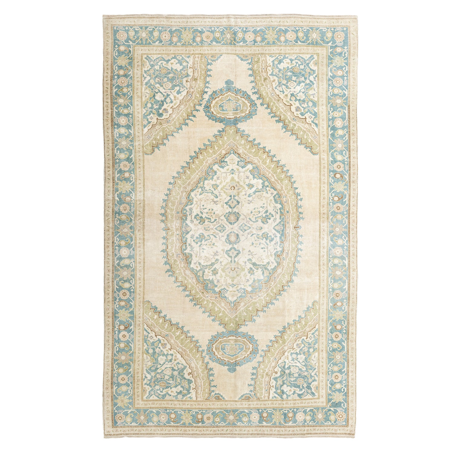 Balkı Madalyon Desenli El Dokuma Yün Halı 219x359 cm