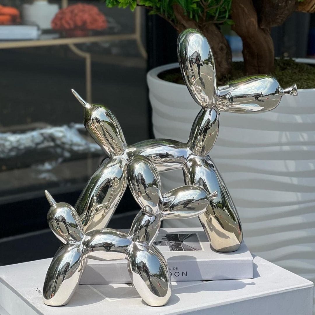 Balon Köpekler İthal Polyester 2 li Heykel