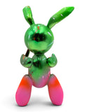 Balon Tavşan Heykeli | Yeşil Pembe Degrade BABY Graffiti Pop Art | Koleksiyon Figürü