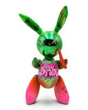Balon Tavşan Heykeli | Yeşil Pembe Degrade BABY Graffiti Pop Art | Koleksiyon Figürü