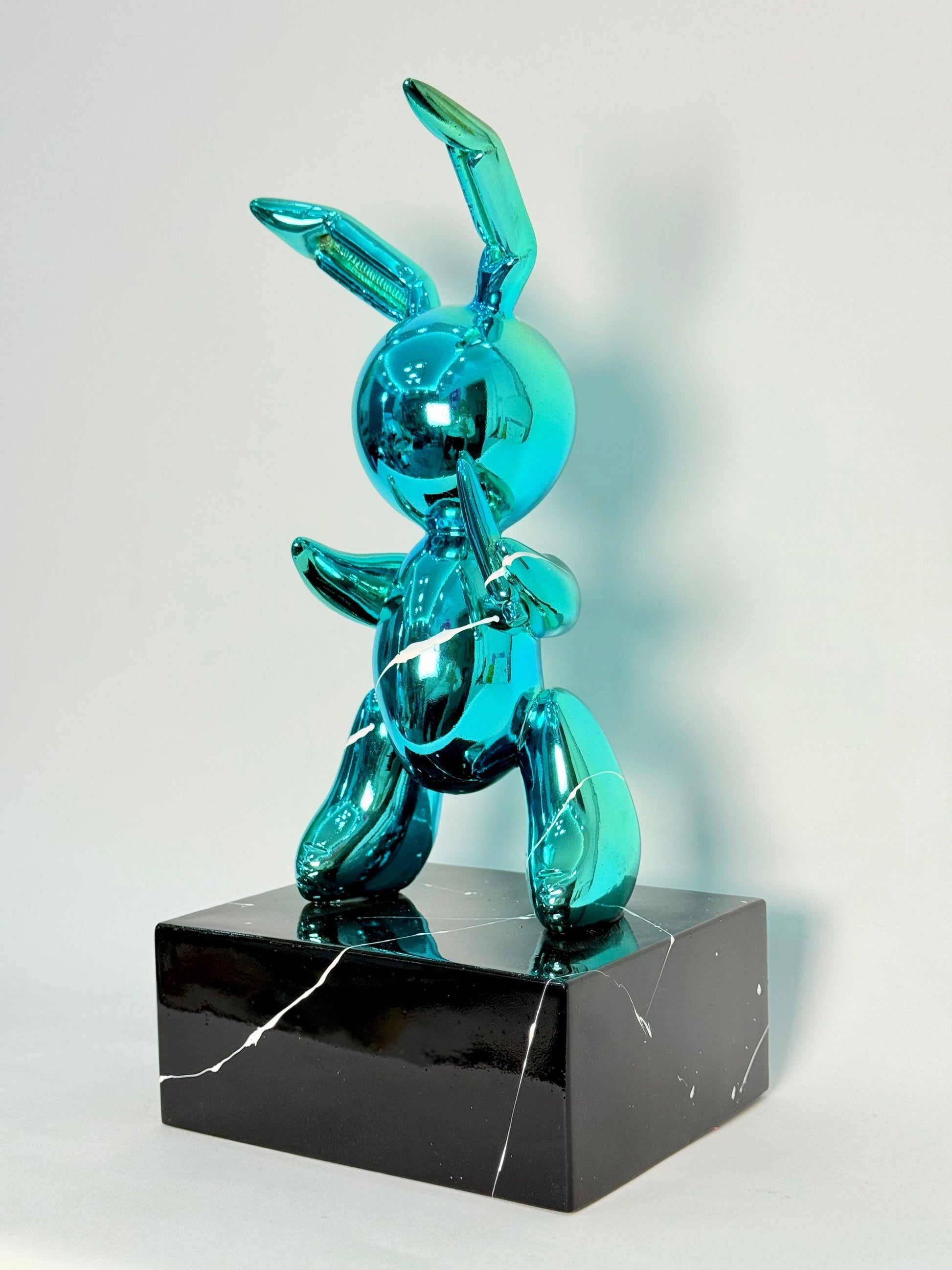 Balon Tavşan | Mavi Krom Kaplama Pop Art Heykel