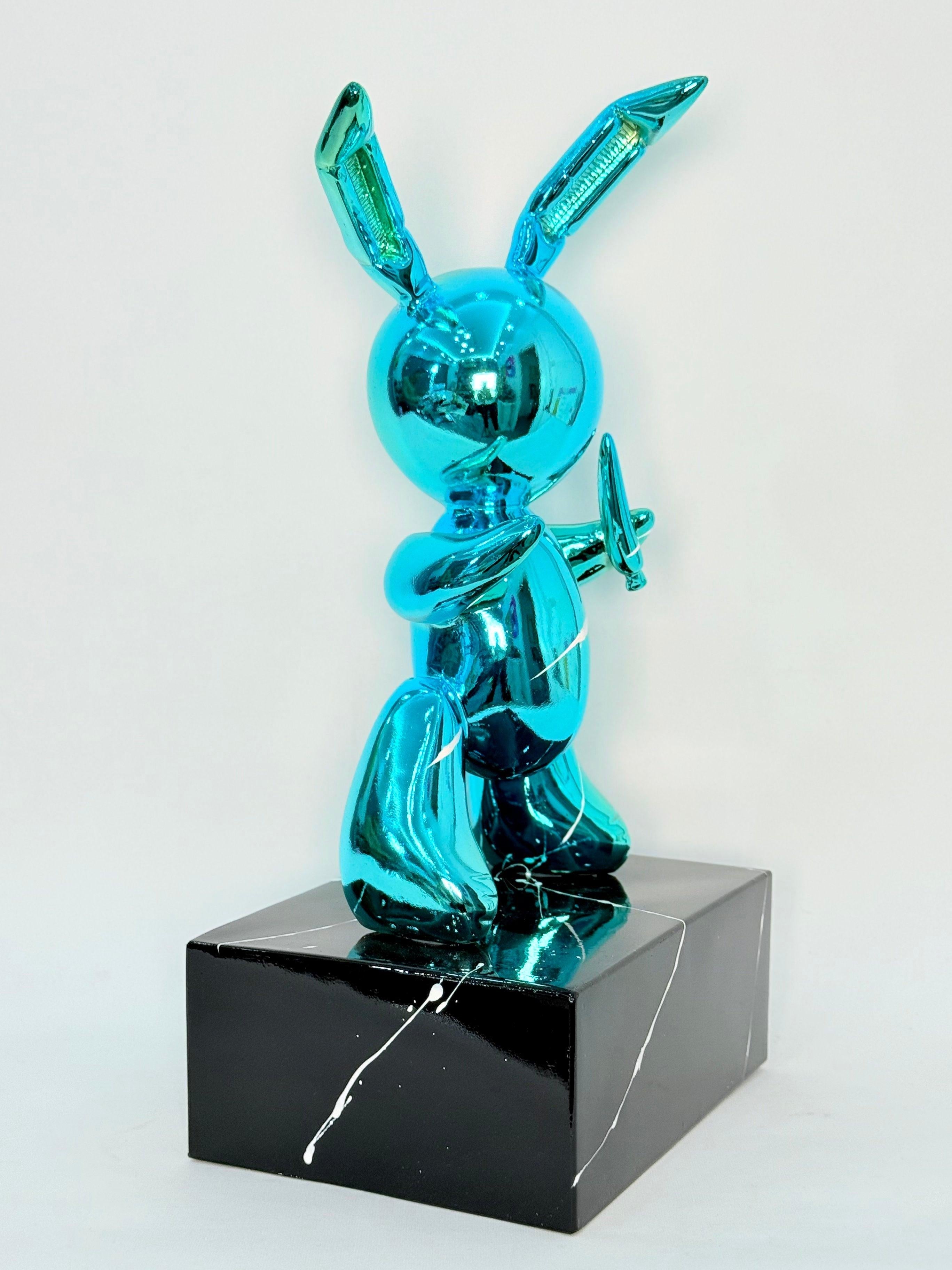 Balon Tavşan | Mavi Krom Kaplama Pop Art Heykel