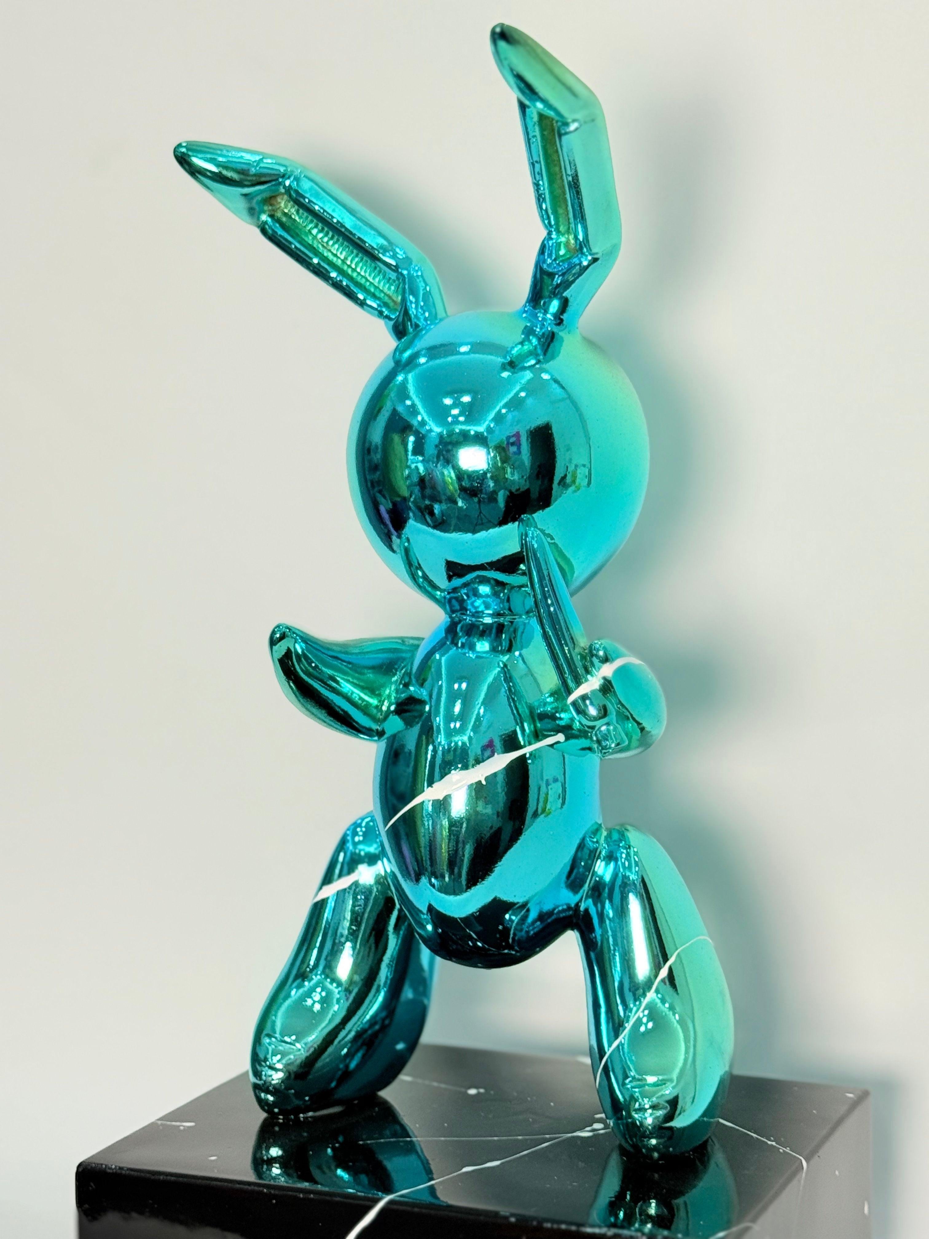 Balon Tavşan | Mavi Krom Kaplama Pop Art Heykel