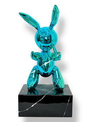 Balon Tavşan | Mavi Krom Kaplama Pop Art Heykel