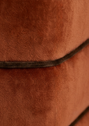 Balvaro Terracotta Kahverengi Kadife Biyeli Altıgen Puf