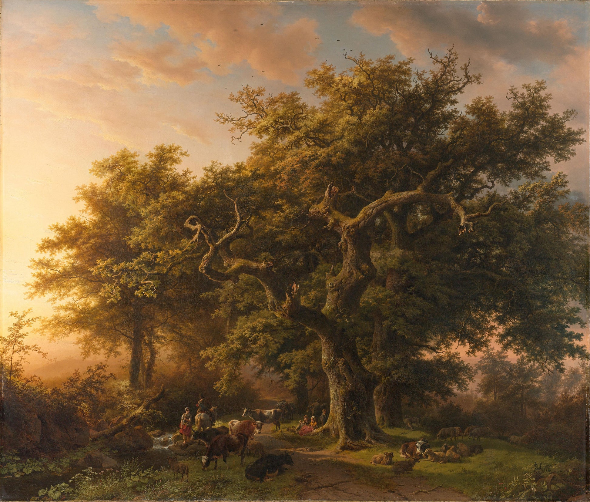 Barend Cornelis Koekkoek - Orman Sahnesi Fine Art Baskı