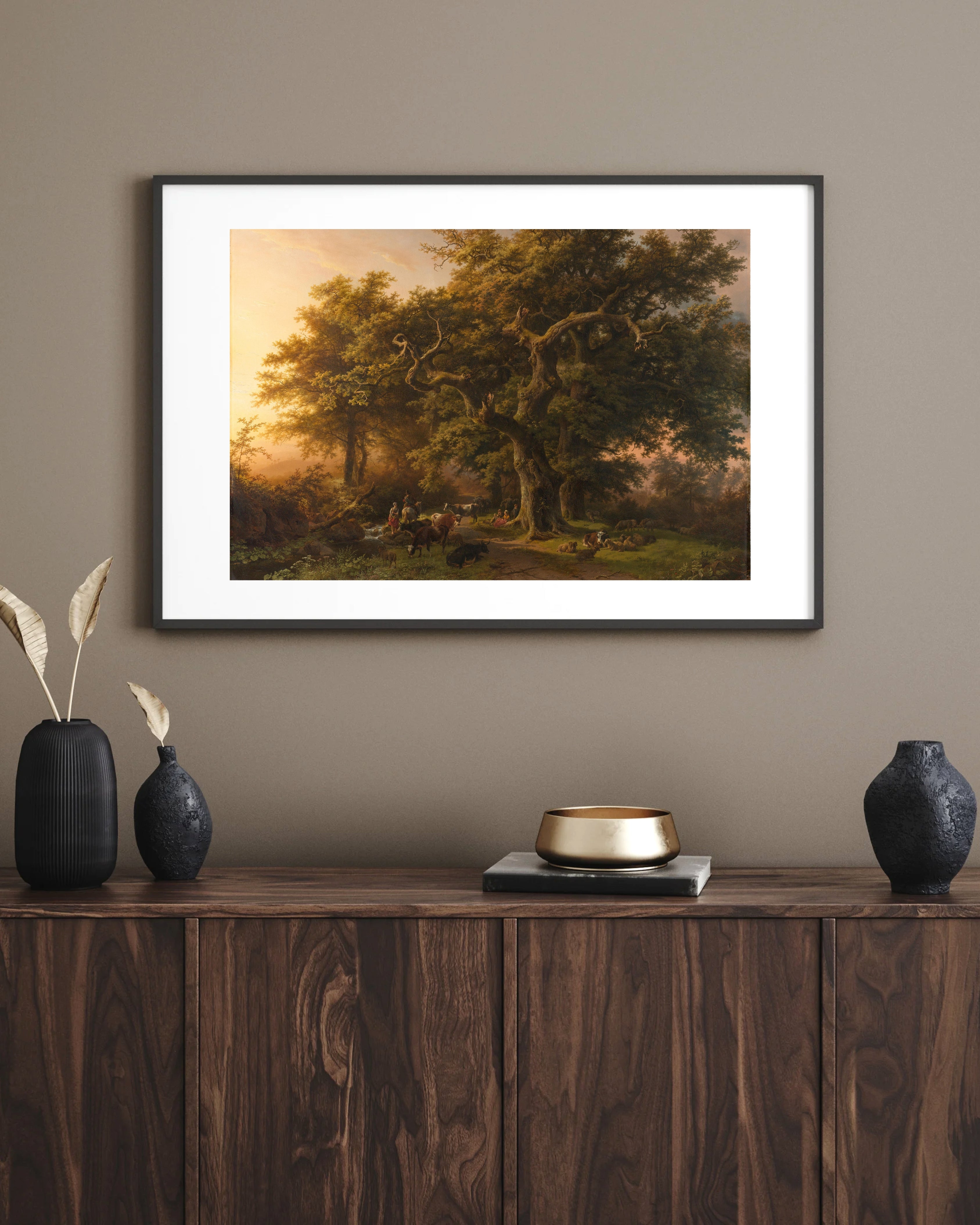 Barend Cornelis Koekkoek - Orman Sahnesi Fine Art Baskı