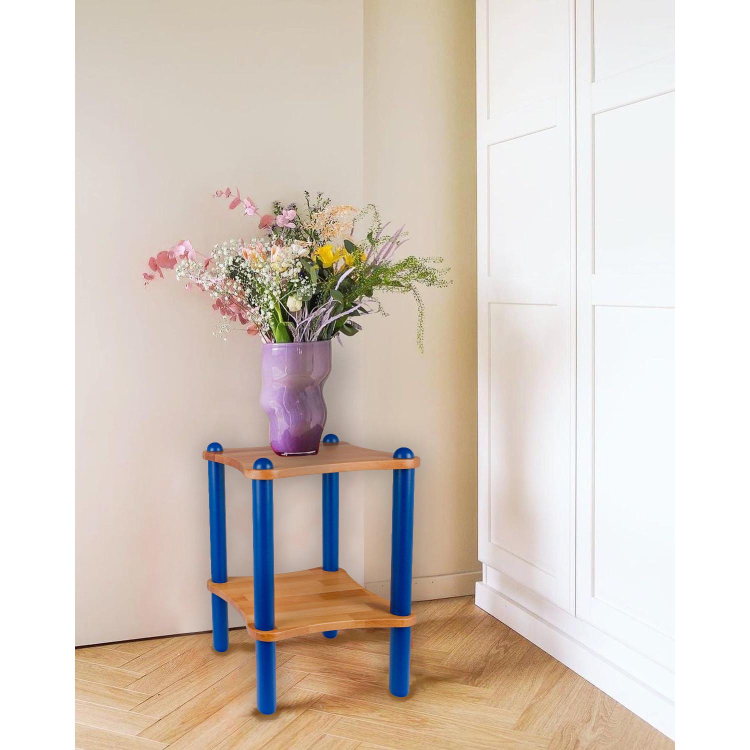 Basic Ahşap Ve Renkli Demonte Yan Sehpa