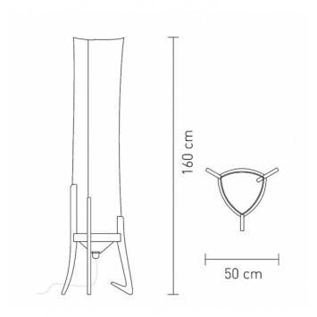 Battista Lambader 1l Beyaz-Fume Ø50x50x160 Cm E27 Led 1x16w