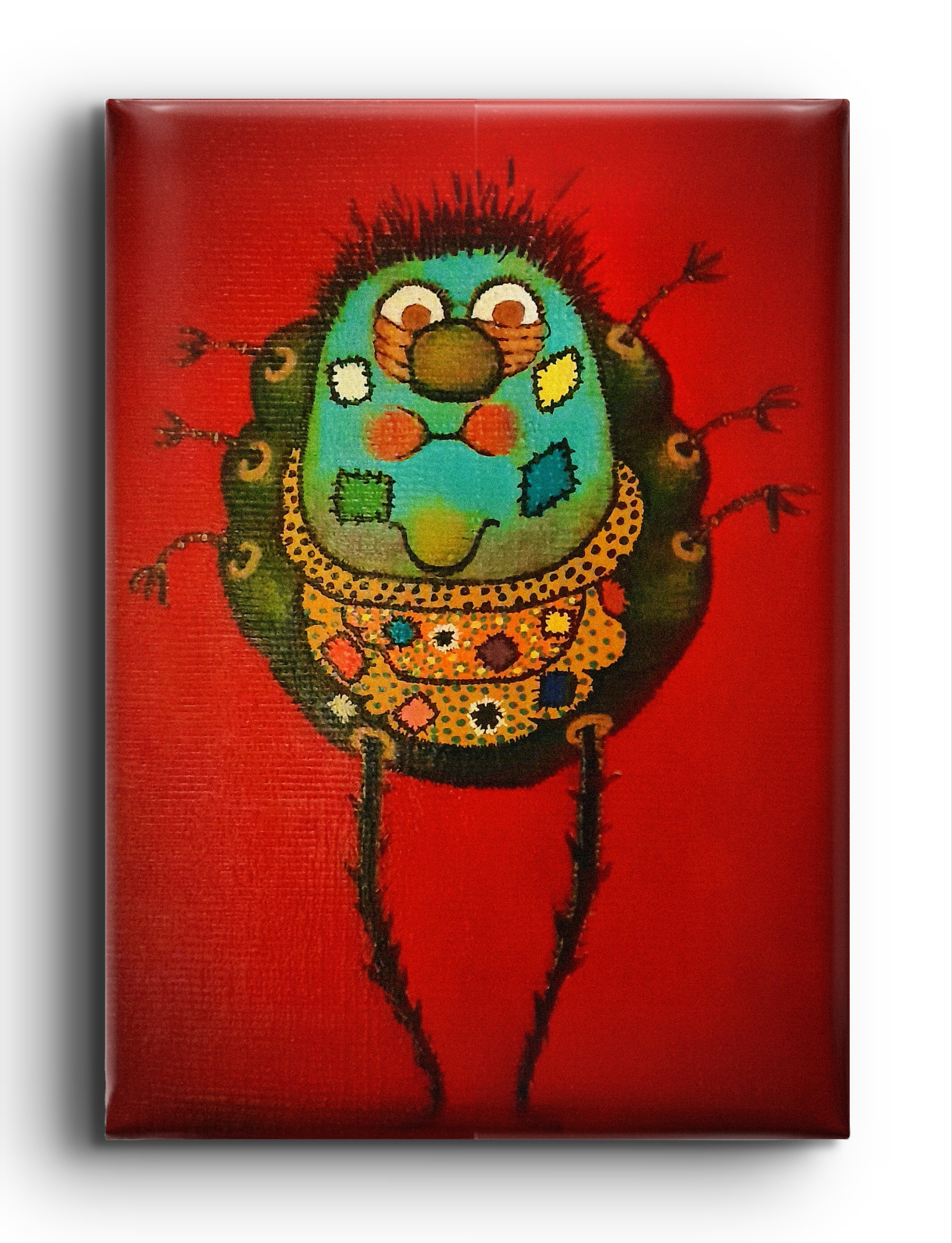 Bay Hoş Böcek Tablo El Yapımı Ahşap Üzerine Akrilik Duvar Dekoru