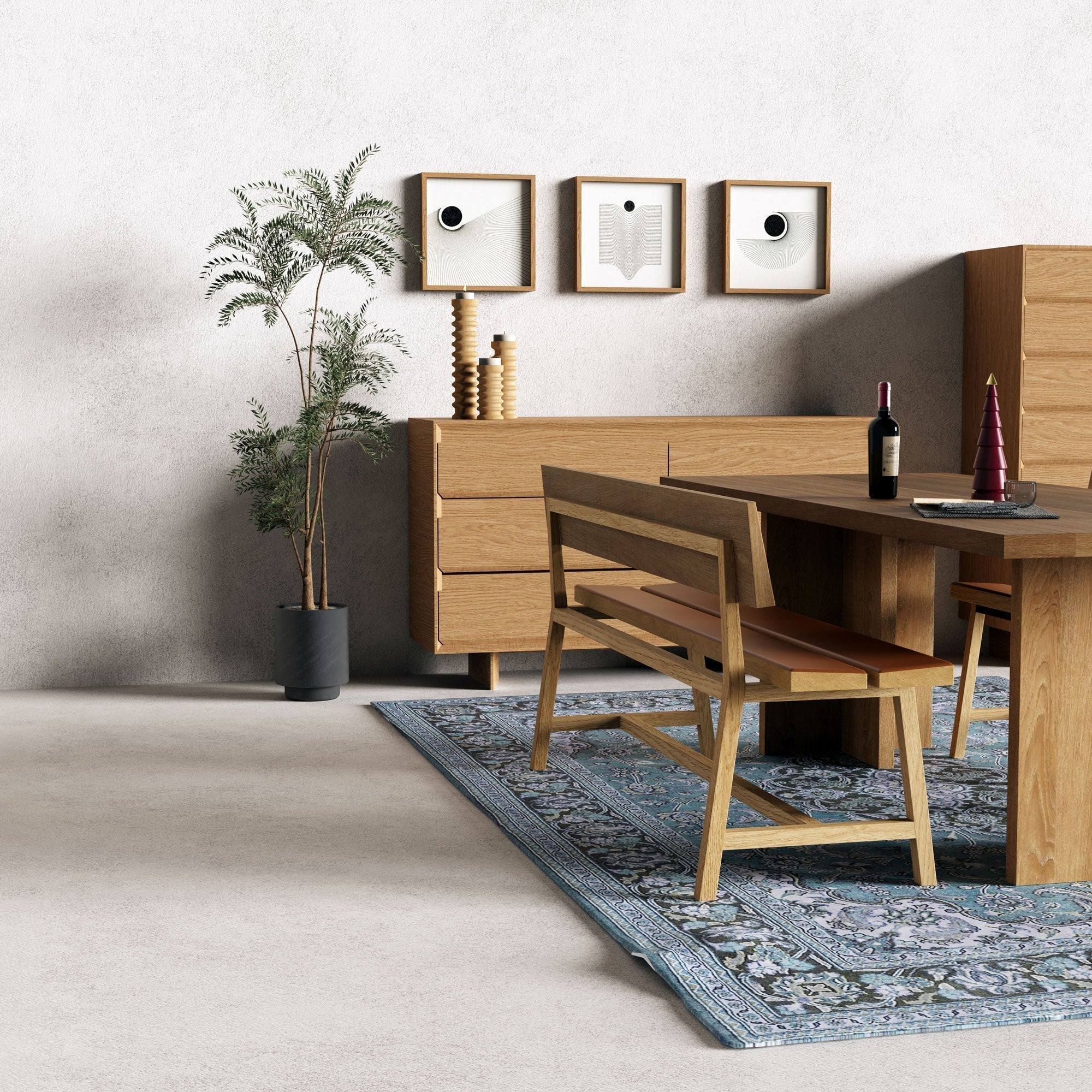 Beam Table, Solid Oak