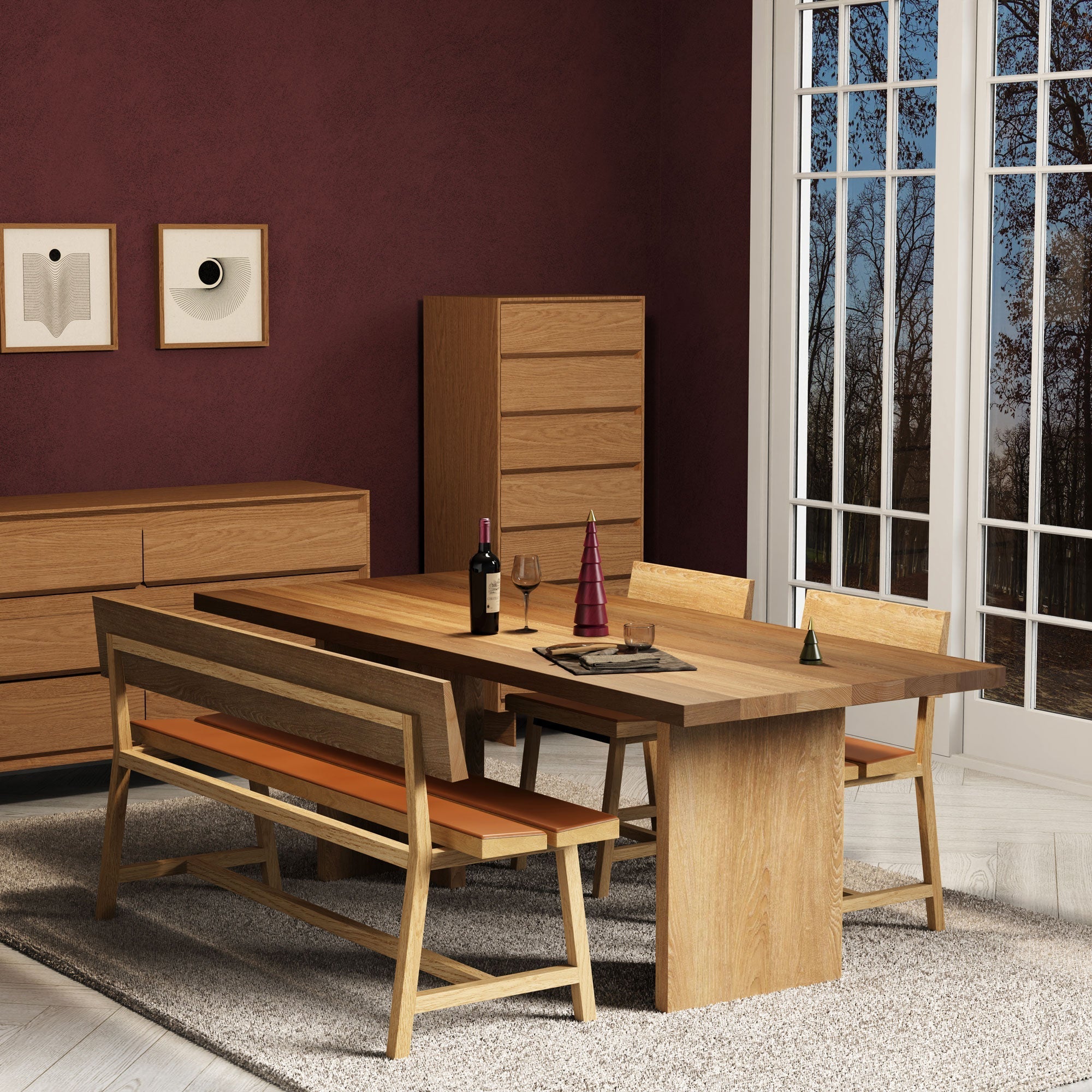 Beam Table, Solid Oak
