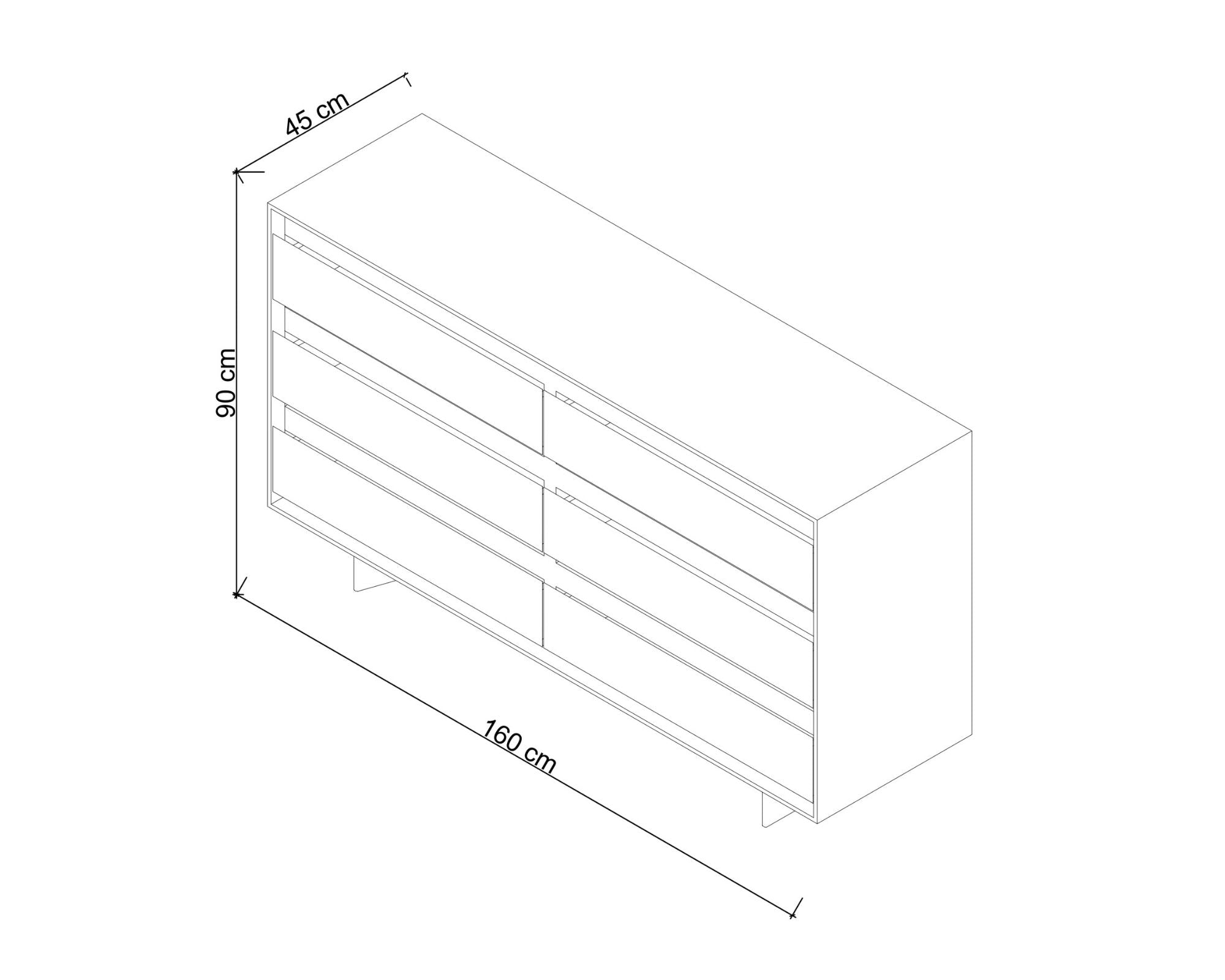 Beam Wide Console Dresser, Oak