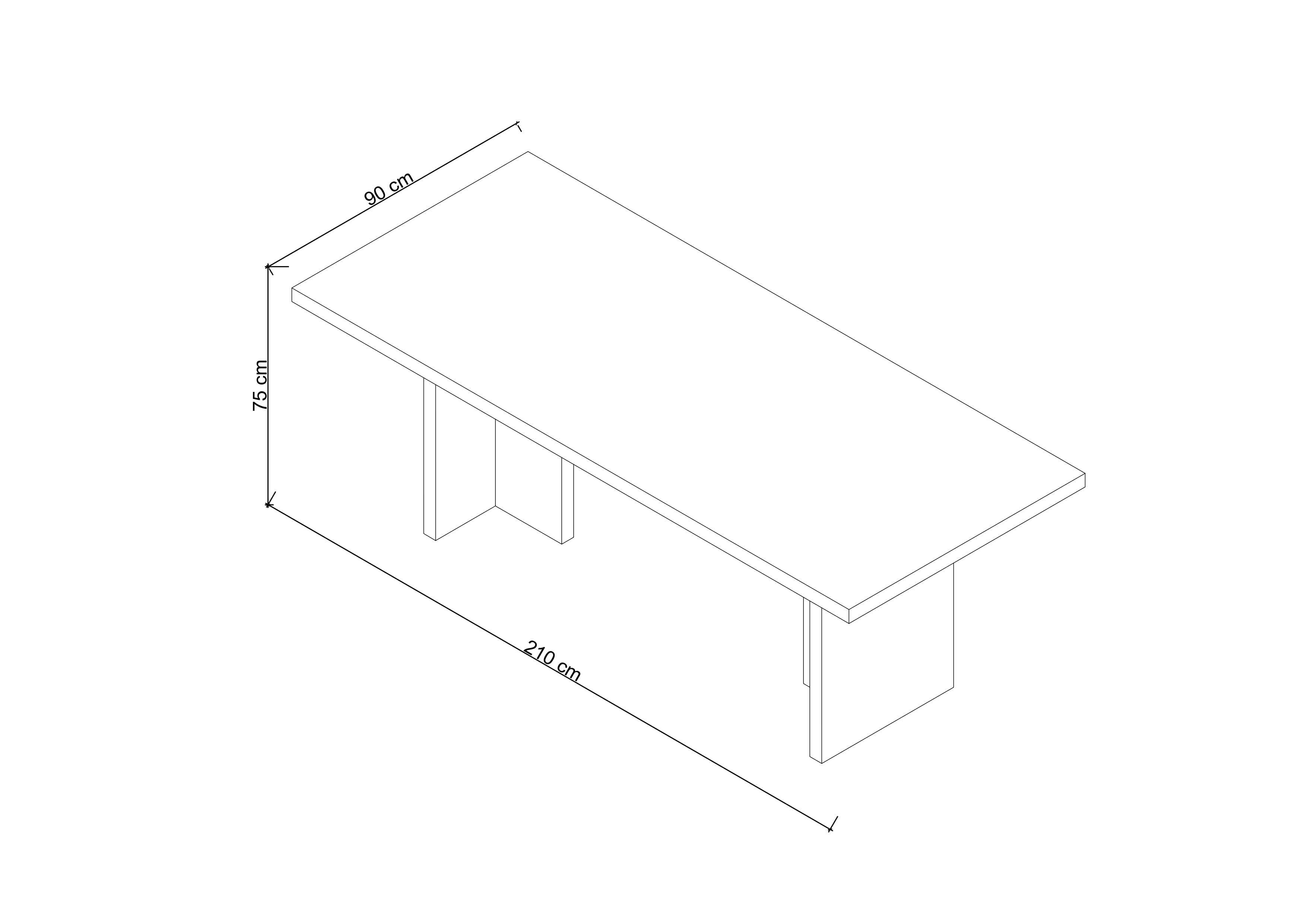Beam Table, Solid Oak