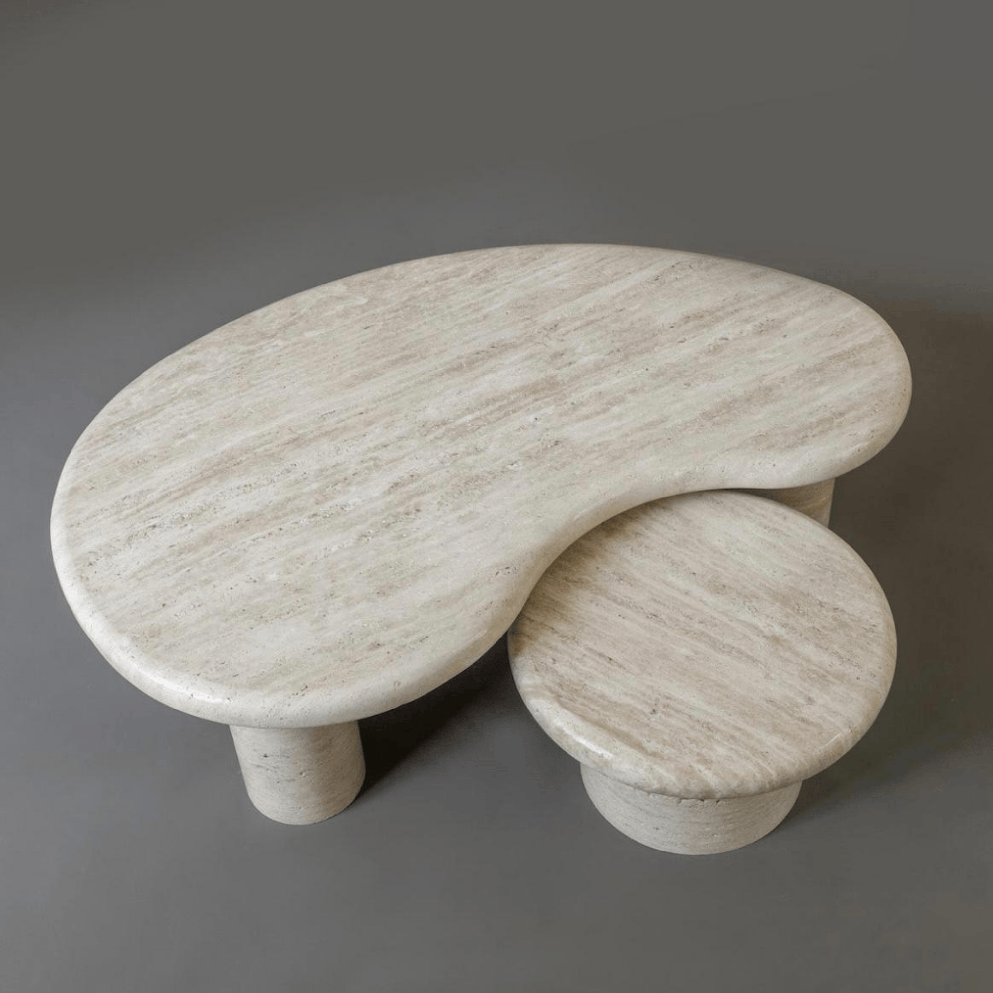 Bean Traverten Orta Sehpa-Sehpa-Marmony Concept-NowShopFun