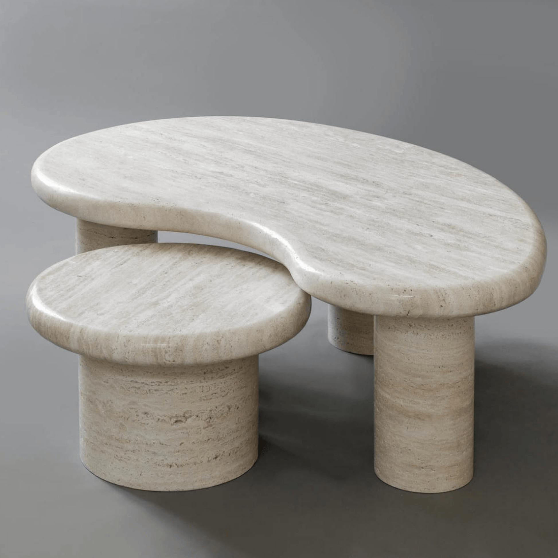 Bean Traverten Orta Sehpa-Sehpa-Marmony Concept-NowShopFun