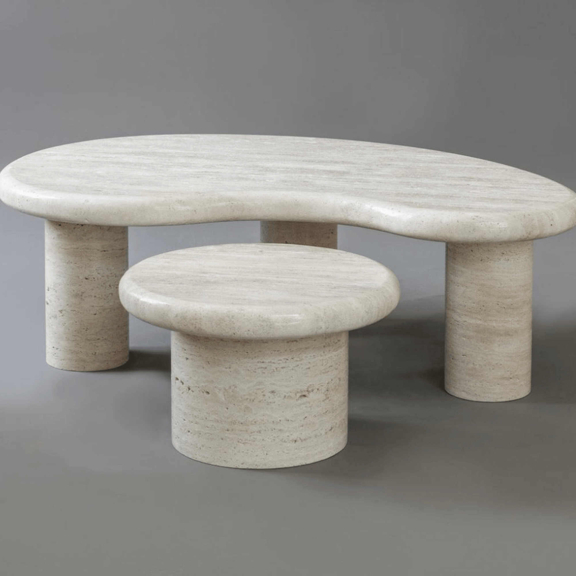 Bean Traverten Orta Sehpa-Sehpa-Marmony Concept-NowShopFun