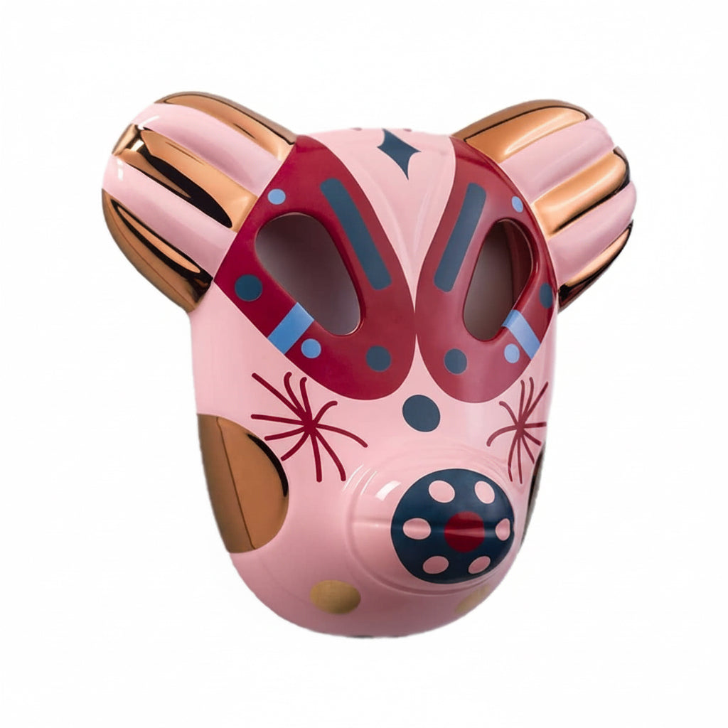 Bear Mask Hayon Glossy Bebek Pembesi Dekoratif Obje