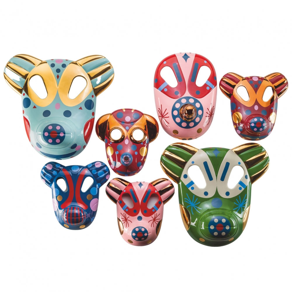 Bear Mask Hayon Parlak Pinewood Yeşil Dekoratif Obje-Dekoratif Ürün-BOSA-NowShopFun