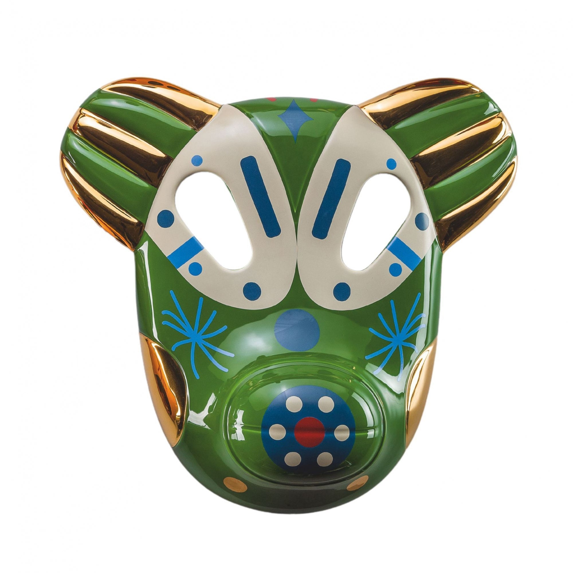 Bear Mask Hayon Parlak Pinewood Yeşil Dekoratif Obje-Dekoratif Ürün-BOSA-NowShopFun