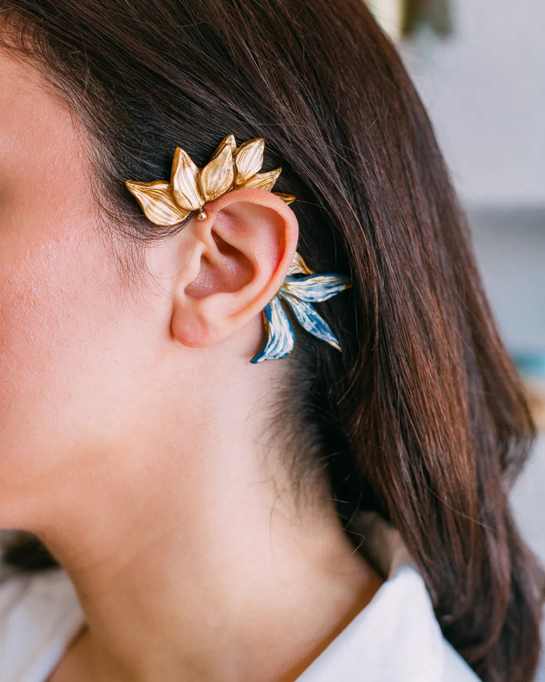 Beautiful Bronze Yaprak Earcuff-Küpe-Sunset Magic Studio-NowShopFun