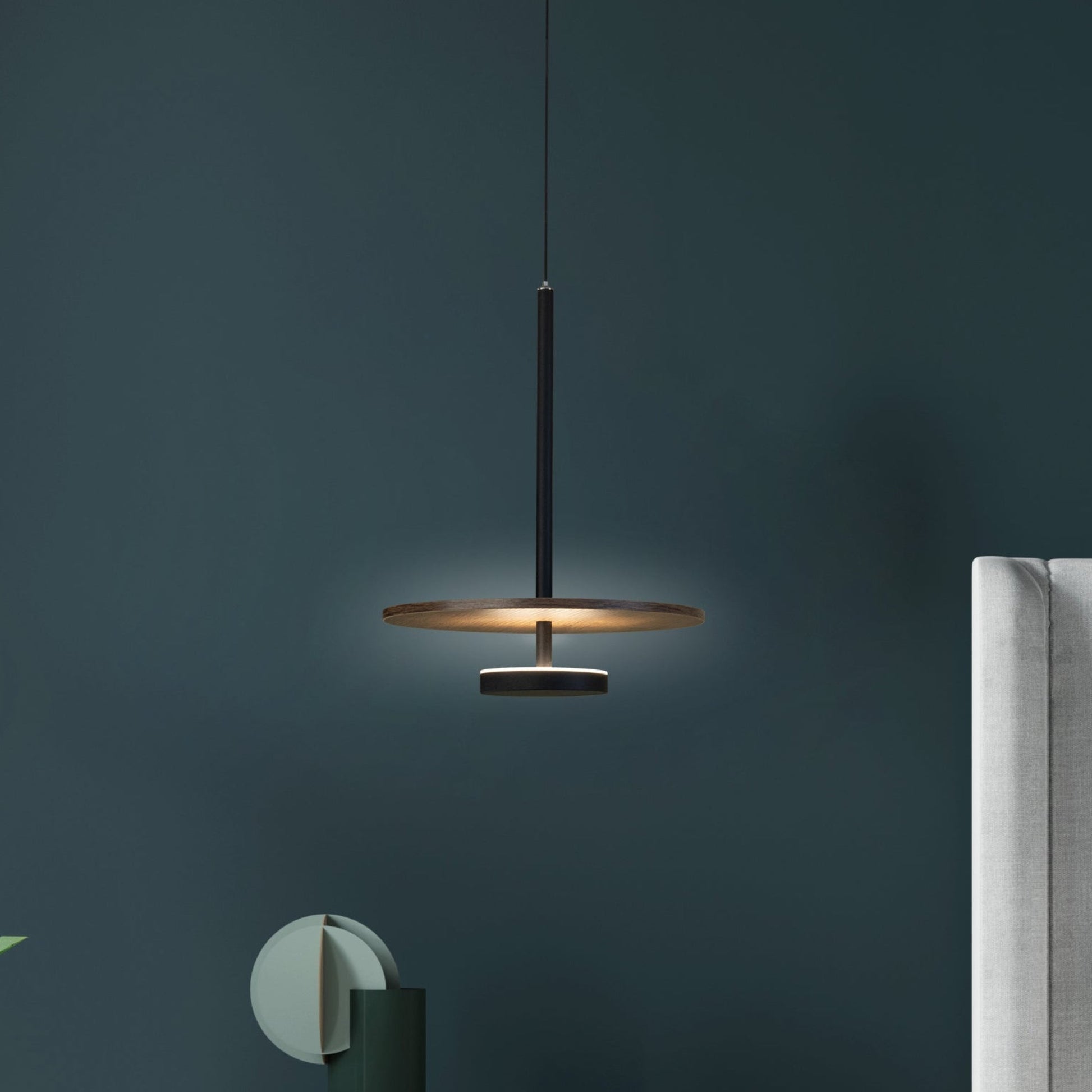 Bed Side Yatak Başı Sarkıt Ahşaplı Led Avize