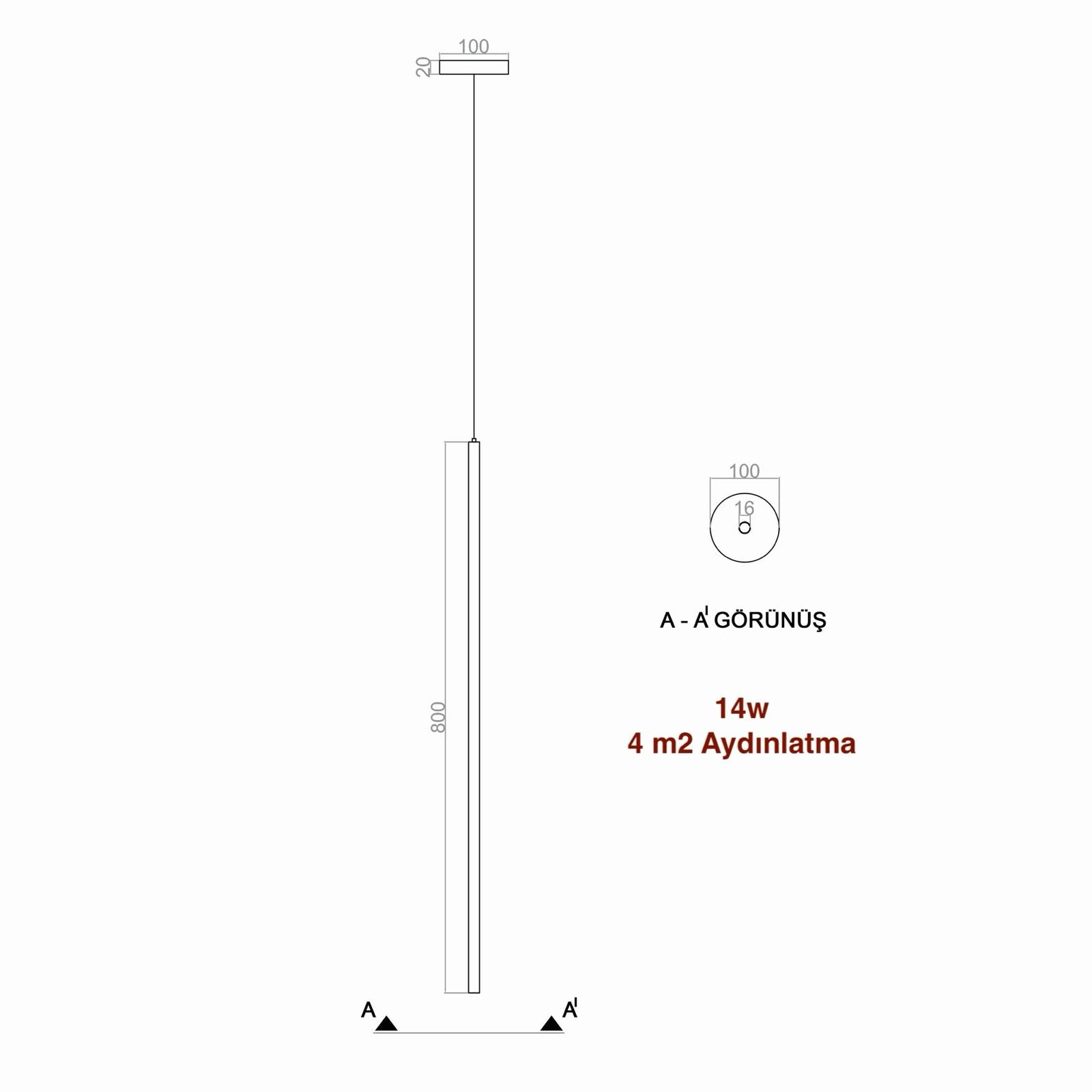 Bedroom Sarkıt Led Aplik 80 Cm