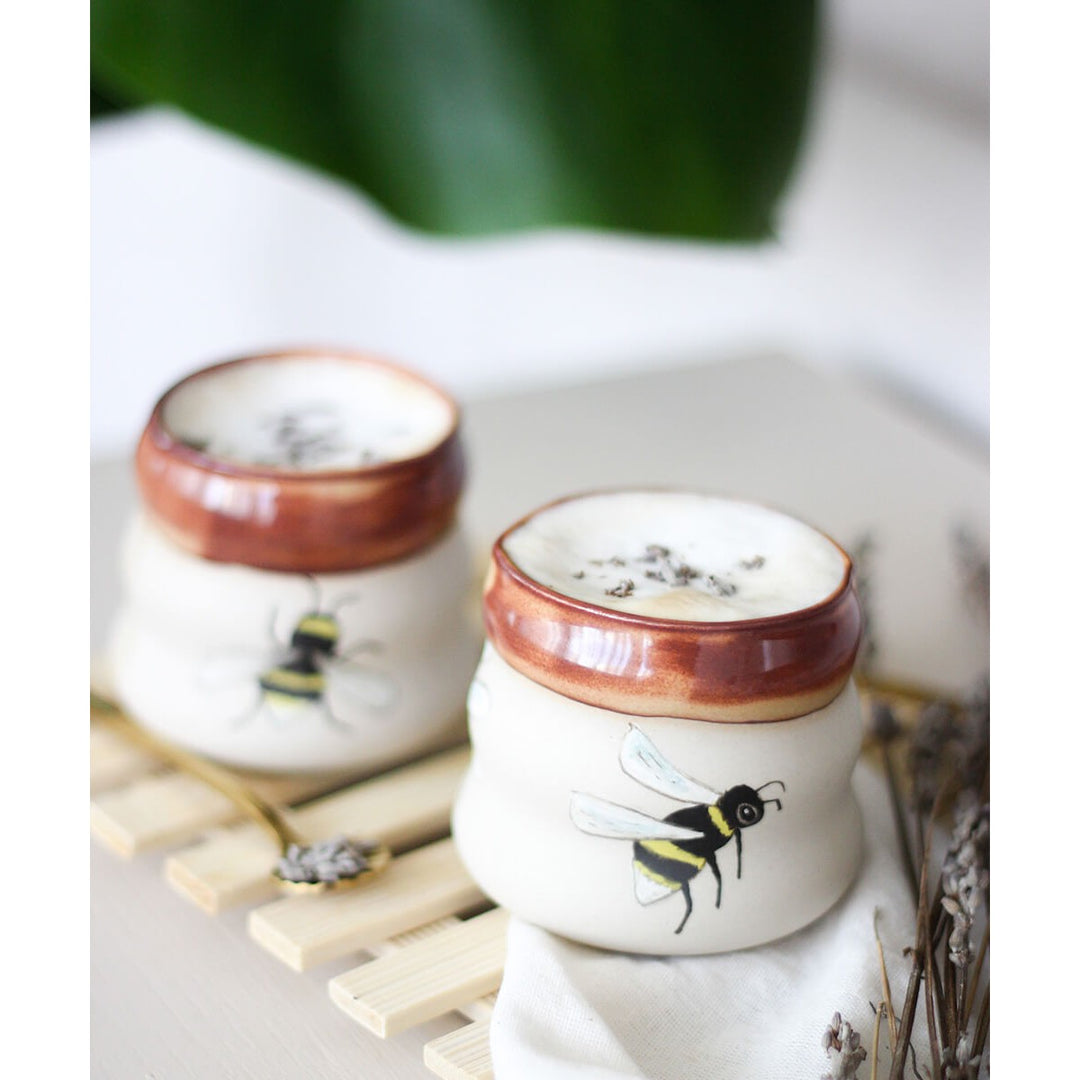 Bee Serisi Parlak Stoneware Bardak-Bardak-Meri Art Studio-NowShopFun