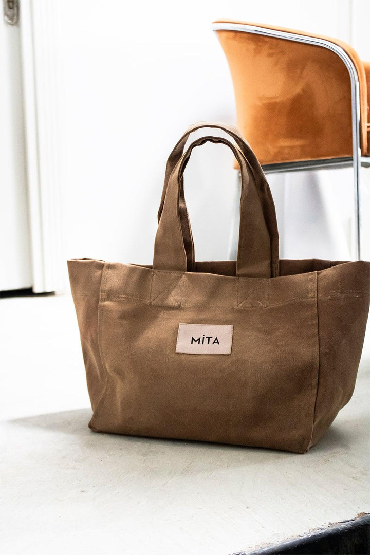 Bej Rengi Canvas Tote Bag-Mita Concept-nowshopfun