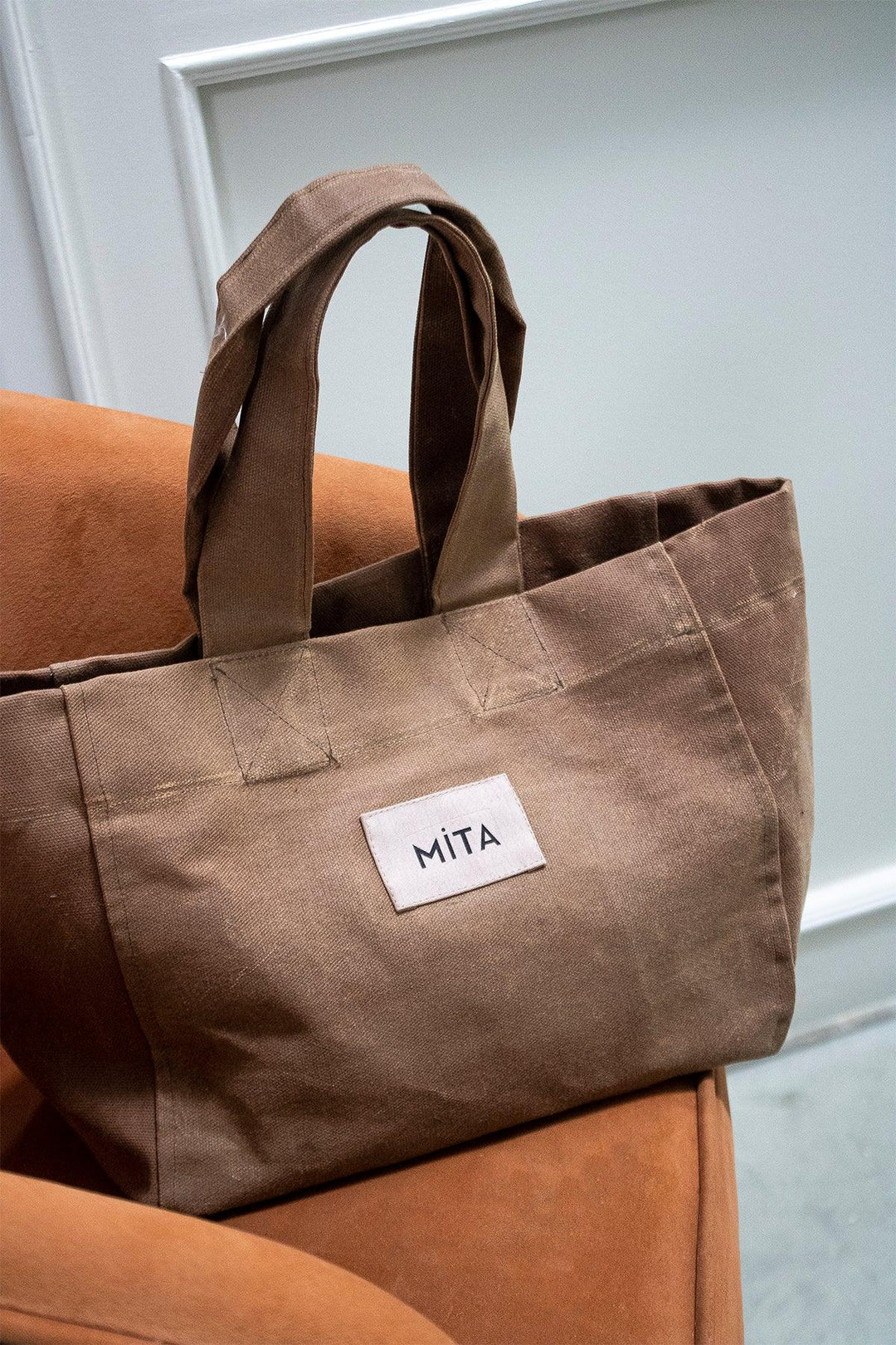 Bej Rengi Canvas Tote Bag-Mita Concept-nowshopfun