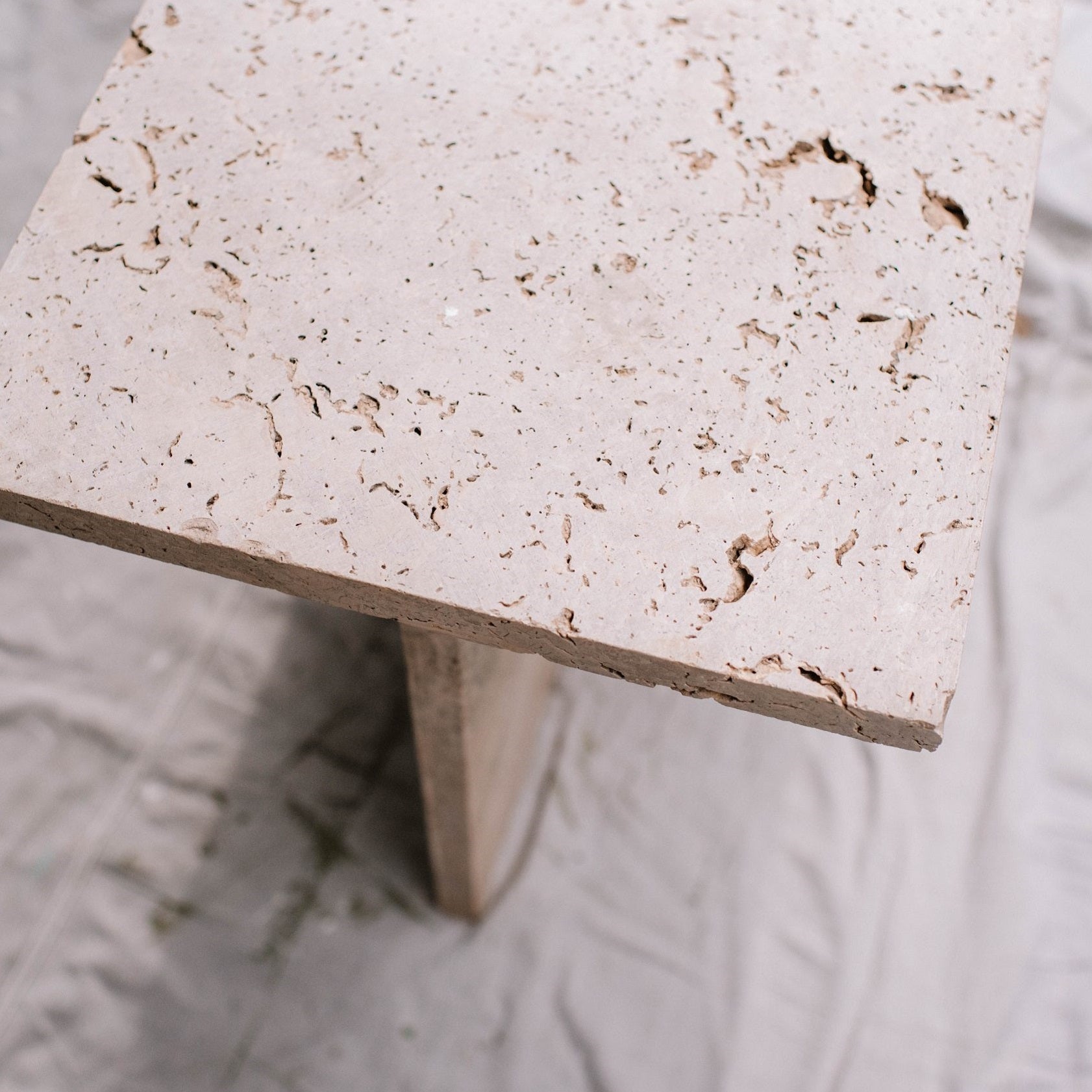 Bej Traverten Yan Sehpa-Yan Sehpa-Bej Marble & Design-NowShopFun