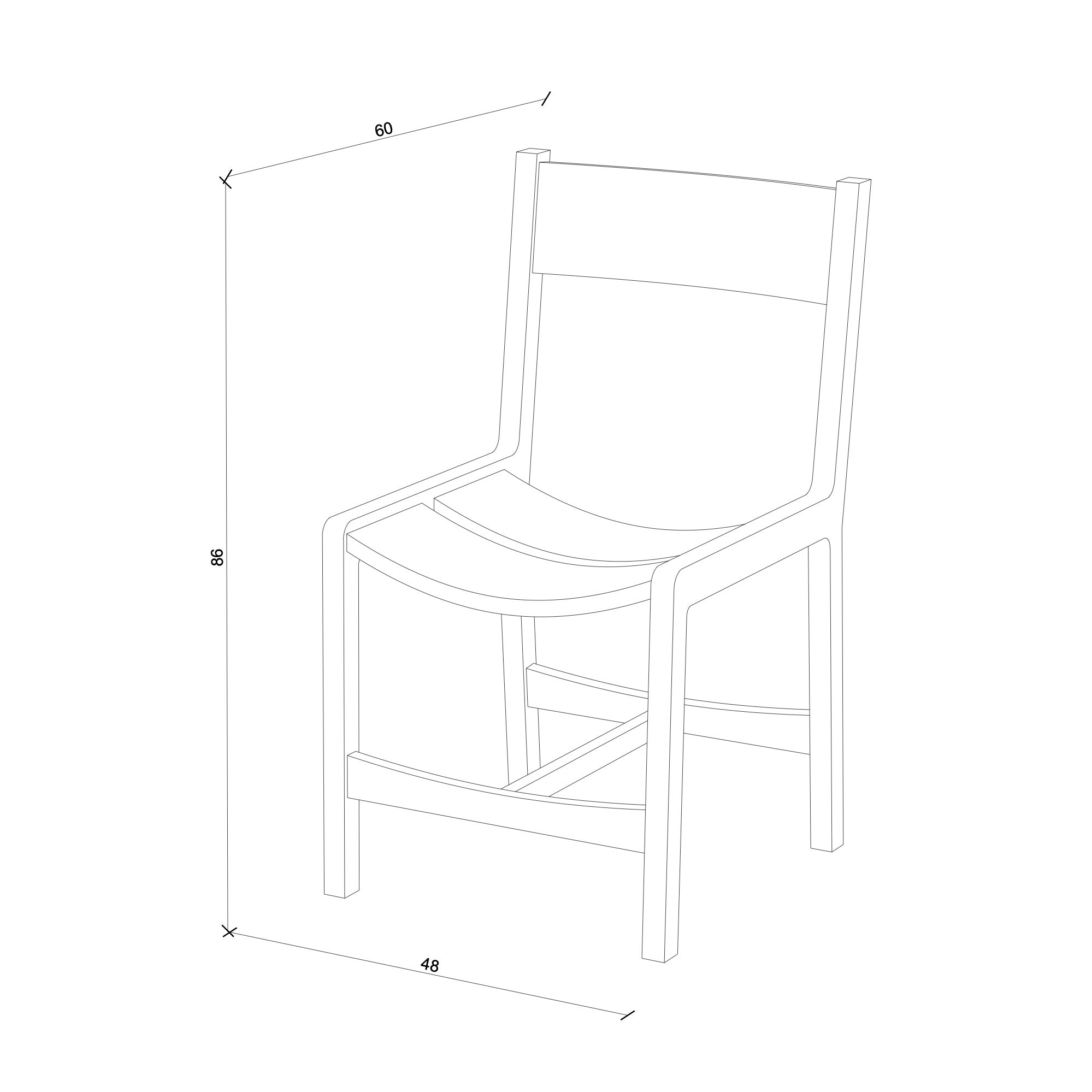 Masif Meşe Sandalye 2 - Bent Serisi