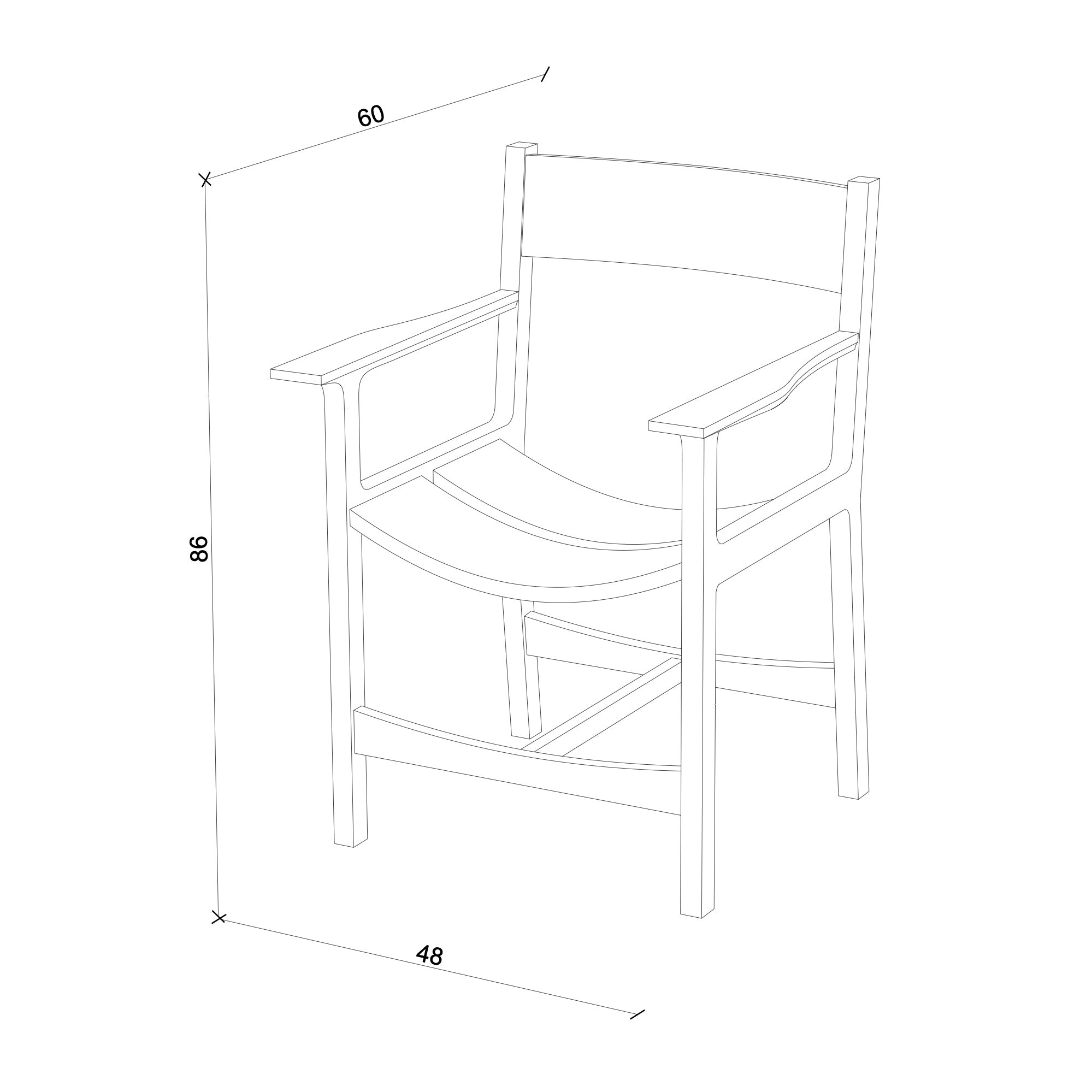 Solid Oak Chair 1 - Bent Series