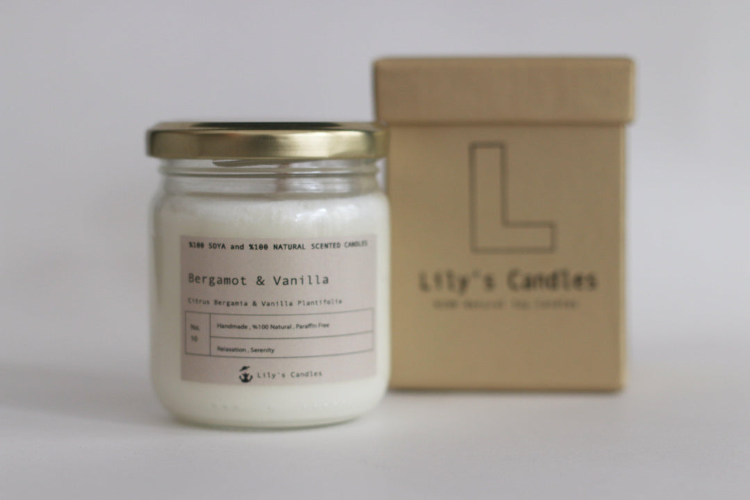 Bergamut & Vanilya Cam %100 Doğal Mum-Lily's Candles-nowshopfun