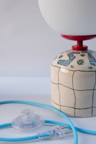Besties El Çizimi Seramik Masa Lambası-Masa Lambası-Maku Ceramic-NowShopFun