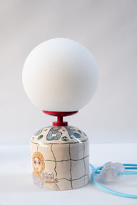 Besties El Çizimi Seramik Masa Lambası-Masa Lambası-Maku Ceramic-NowShopFun