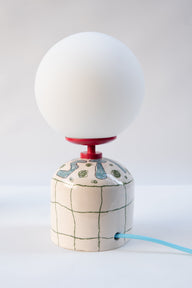Besties El Çizimi Seramik Masa Lambası-Masa Lambası-Maku Ceramic-NowShopFun